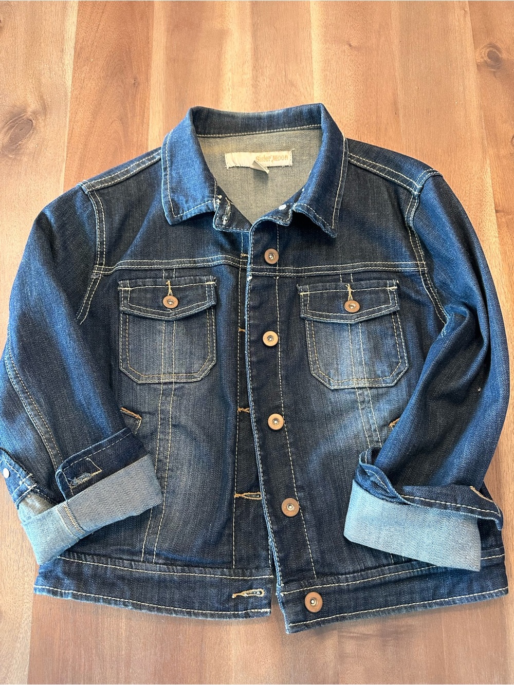 Dark Blue Denim Jacket with Button Front